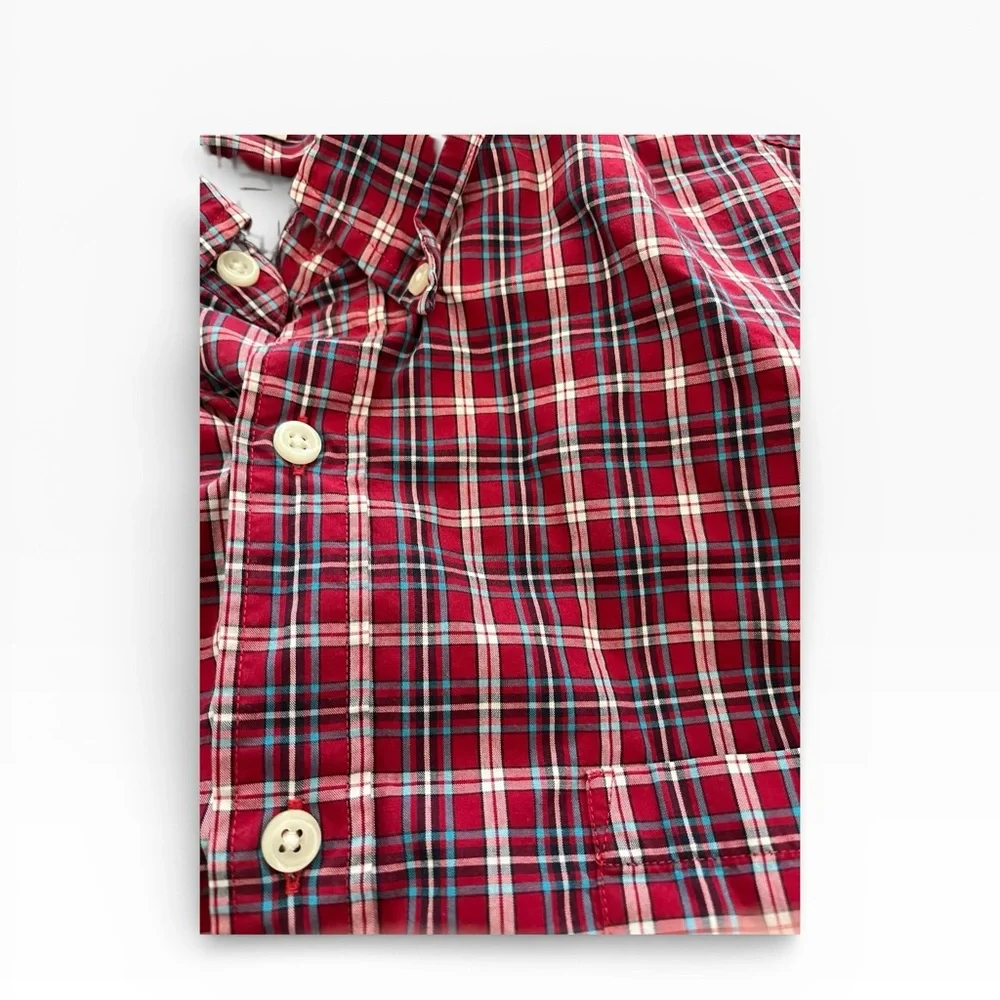 J. Crew Heritage Men’s‎ Plaid Button-Up Shirt Size Large Red Blue White